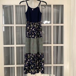 Robe Maxi Xhilaration Fille - Taille 10/12 - Bleu Floral - Occasion Très Bon état